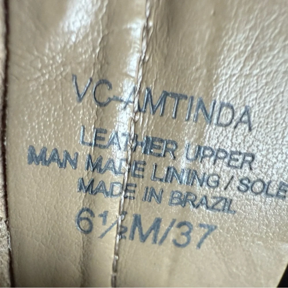 Vince Camuto Amtindo Tan Ankle Boots Worn Once Sueded Leather Side Zip Sz 6.5